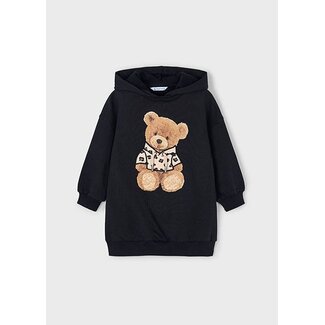 Mayoral winter jurk meisjes - zwart - fleece - capuchon