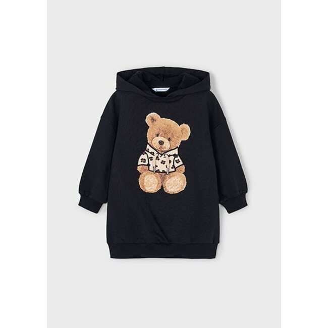 Mayoral winter jurk meisjes - zwart - fleece - capuchon