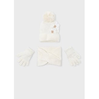 Mayoral winter muts-sjaal set meisjes - bruin - zand