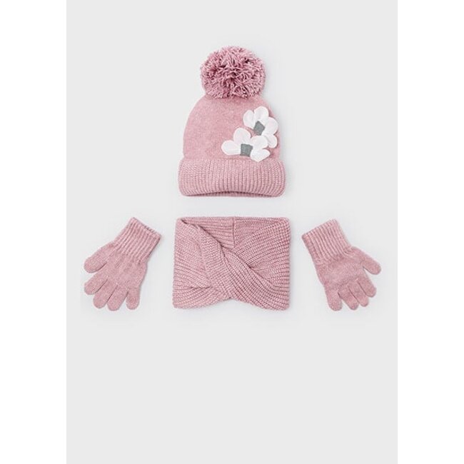 Mayoral winter muts-sjaal set meisjes - roze