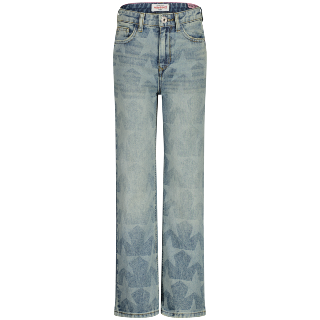Vingino winter jeansbroek meisjes - blauw - Cato Laser Star - wide leg fit