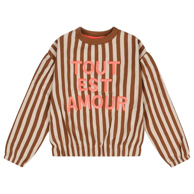 Tumble & Dry winter sweater meisjes - off wit/bruin - Mon Amour