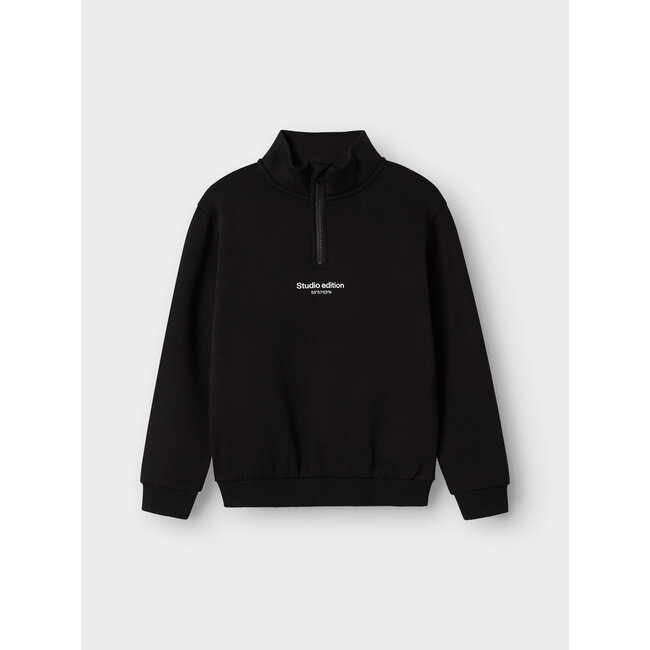 Name it winter sweater jongens - zwart - regular fit, zip - NkmBrody
