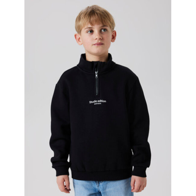 Name it winter sweater jongens - zwart - regular fit, zip - NkmBrody