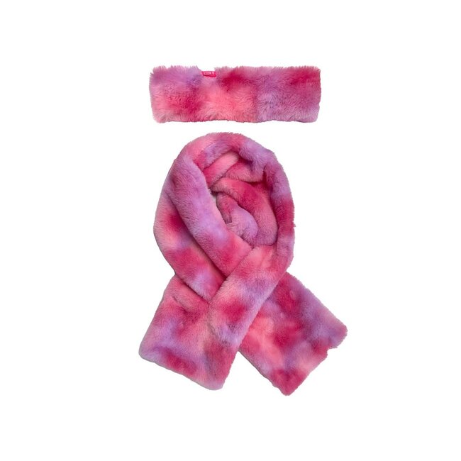 B.Nosy winter sjaal en hoofdband meisjes - roze - Anne