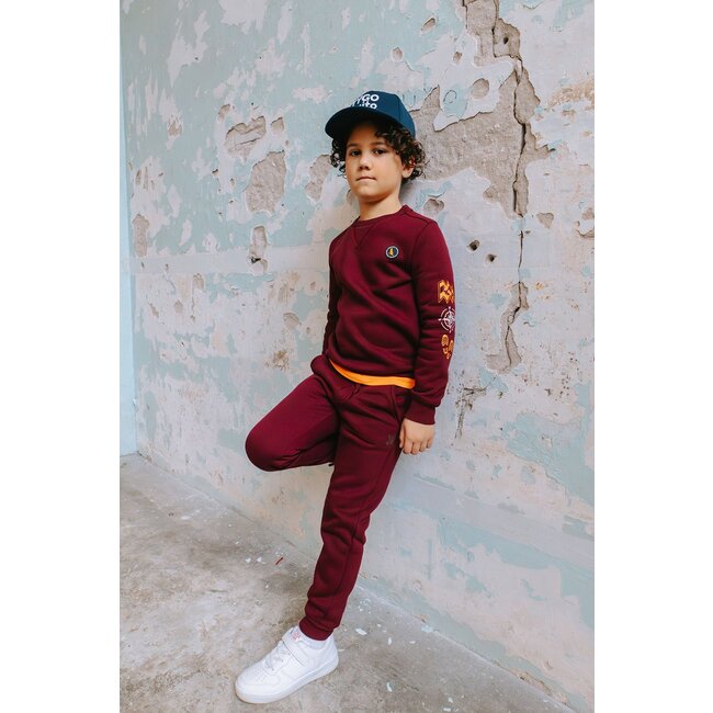 Tygo & Vito winter joggingbroek jongens - bordeaux rood - Boaz