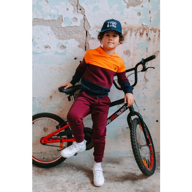 Tygo & Vito winter joggingbroek jongens - bordeaux rood - Boaz