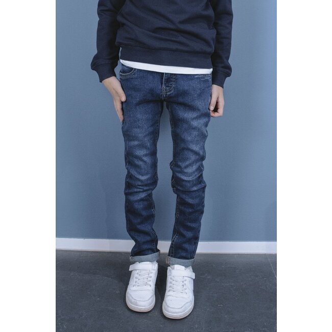 Tygo & Vito winter jeans broek jongens - donker blauw - skinny fit - stretch