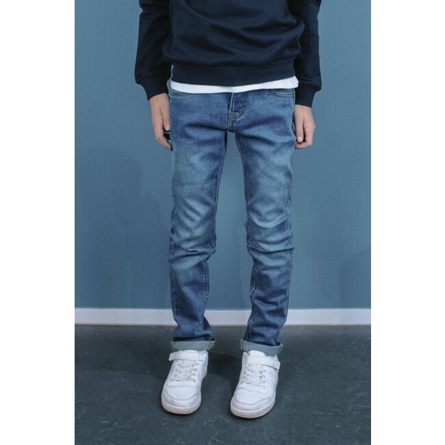 Tygo & Vito winter jeans broek jongens - medium blauw - skinny fit - stretch