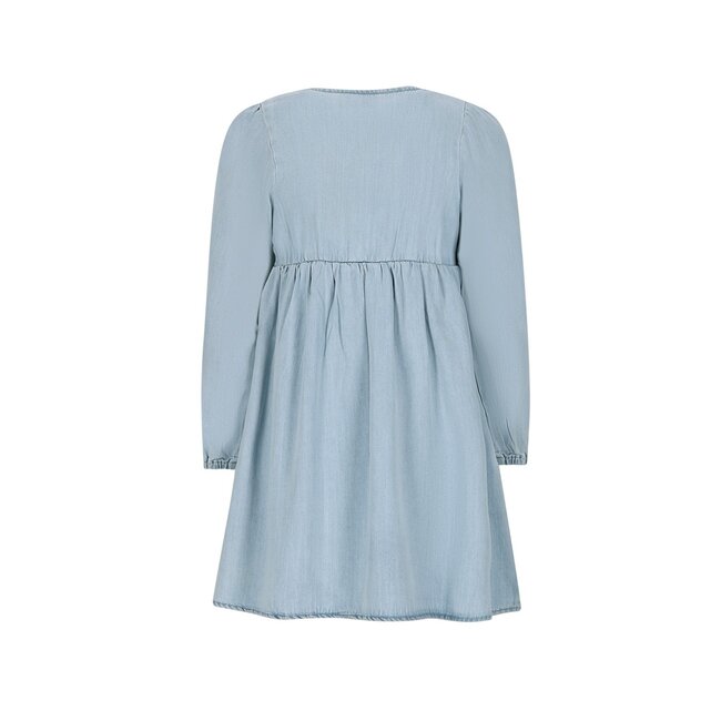 Like Flo winter jurk meisjes - blauw - Mischa - chambrey - borduursel op mouw