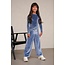 Like Flo winter velvet wide leg broek meisjes - blauw - Fem