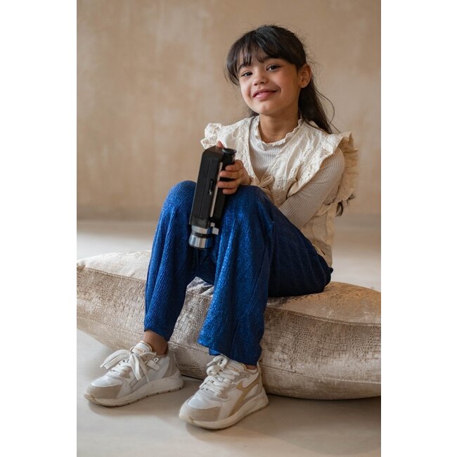 Like Flo winter straight leg broek meisjes - blauw - Fenya - metallic