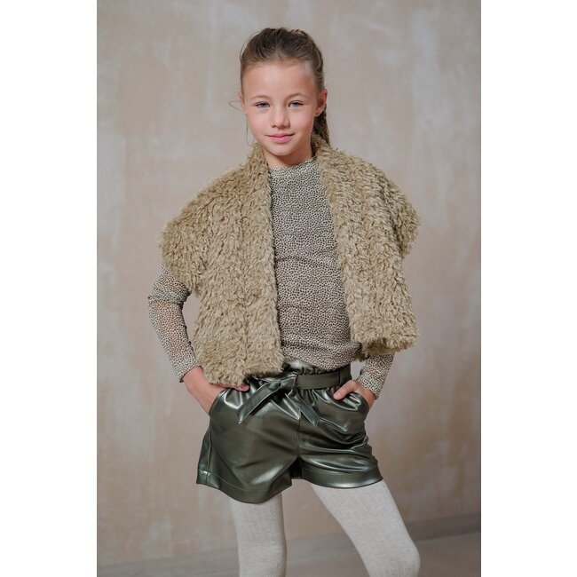 Like Flo winter mesh top meisjes - zand - Estee