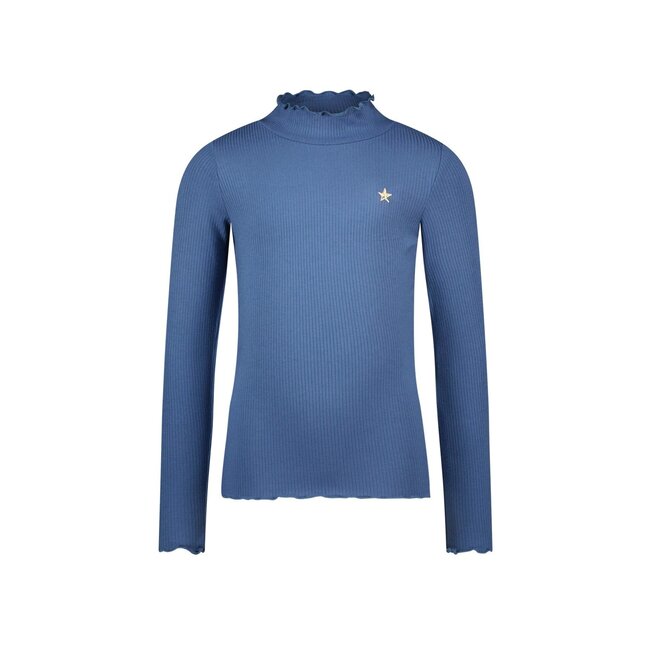 Like Flo winter t-shirt meisjes - blauw - Eef - rib - col