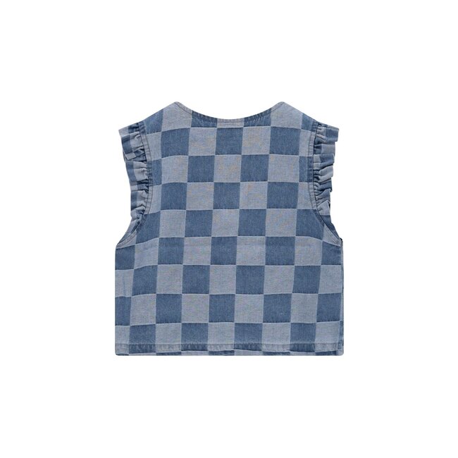 Like Flo winter gilet meisjes - blauw - Dia - nep strik sluiting