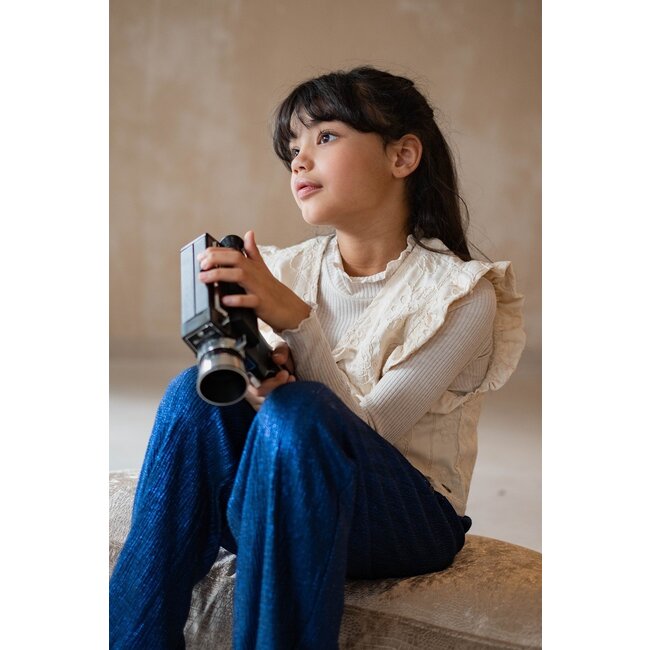 Like Flo winter gilet meisjes - beige - Dia - nep strik sluiting