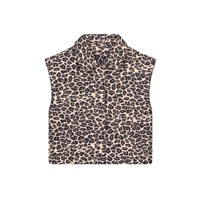 Like Flo winter gilet meisjes - blauw/beige - Dua - geweven - panter