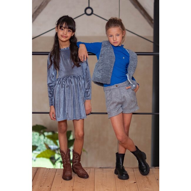 Like Flo winter gilet meisjes - blauw - Diam - fur