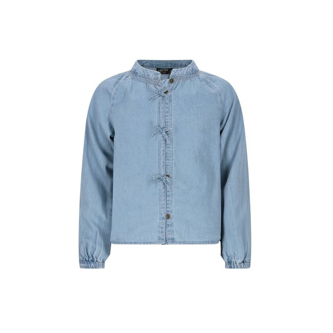 Like Flo winter blouse meisjes - blauw - Chei - chambrey - nep strik sluiting