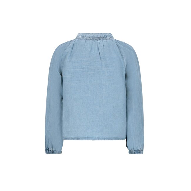 Like Flo winter blouse meisjes - blauw - Chei - chambrey - nep strik sluiting