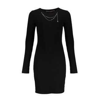 Frankie & Liberty winter jurk meisjes - zwart - rib