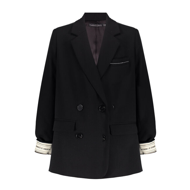 Frankie & Liberty winter blazer meisjes - bruin/blauw