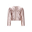 Le Chic winter nep leren jas meisjes - roze - Amour - metallic