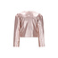 Le Chic winter nep leren jas meisjes - roze - Amour - metallic