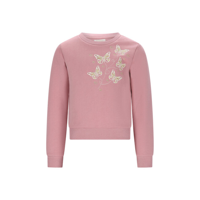 Le Chic winter sweater meisjes - roze - Odette - vlinders