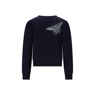 Le Chic winter sweater meisjes - navy blauw - Odette - vlinder
