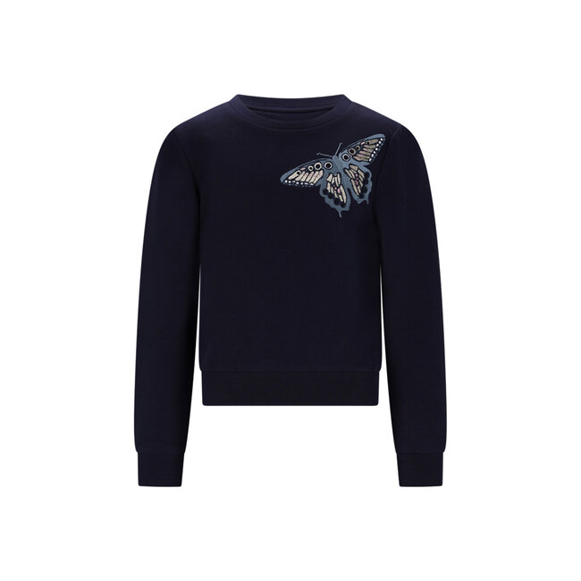 Le Chic winter sweater meisjes - navy blauw - Odette - vlinder