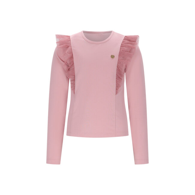 Le Chic winter t-shirt meisjes - roze - Nuffy - confetti-net