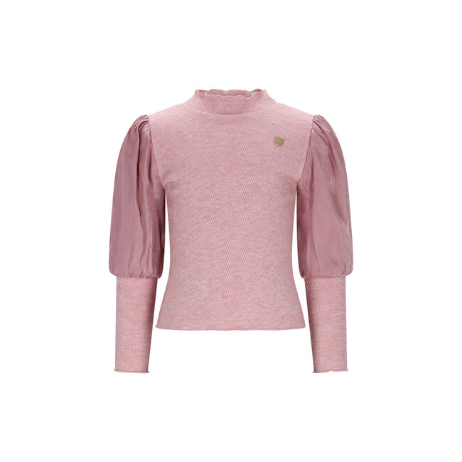Le Chic winter top meisjes - roze - Noxnu - puffy mouw