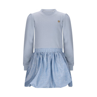 Le Chic winter jurk meisjes - blauw - Salloon - gebreid, glitter