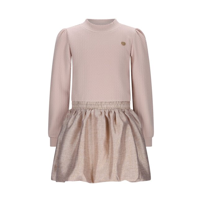 Le Chic winter jurk meisjes - wit - Salloon - glitter, gebreid