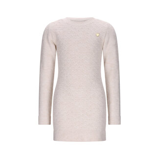 Le Chic winter jurk meisjes - wit - Saknita - gebreid