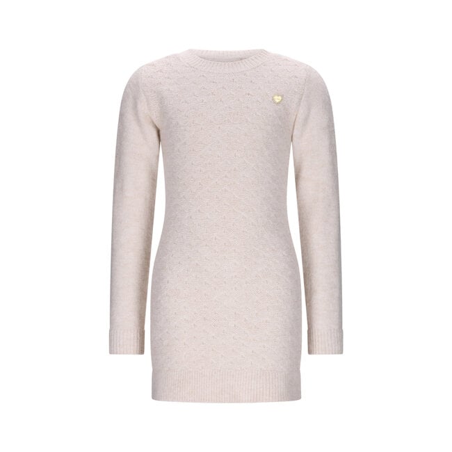 Le Chic winter jurk meisjes - wit - Saknita - gebreid