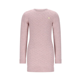 Le Chic winter jurk meisjes - roze - Saknita - gebreid