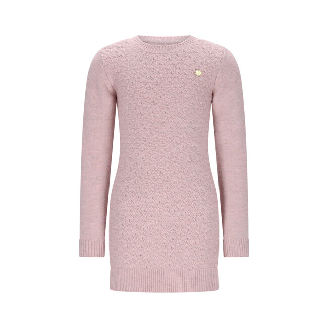 Le Chic winter jurk meisjes - roze - Saknita - gebreid