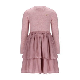 Le Chic winter jurk meisjes - roze - Simar - glitter, silky
