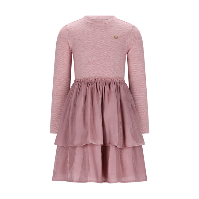Le Chic winter jurk meisjes - roze - Simar - glitter, silky
