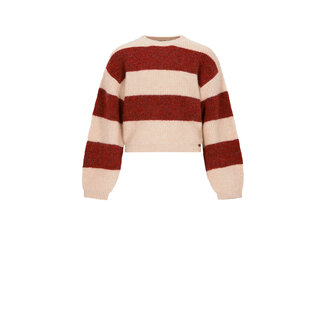NoBell winter sweater meisjes - rood - Kate - gebreid, colorblock