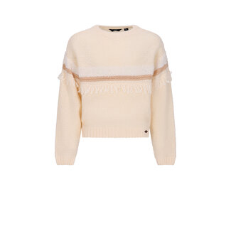 NoBell winter sweater meisjes - wit - Kessy - franjes