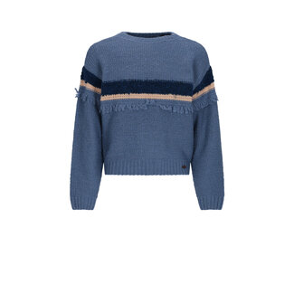 NoBell winter sweater meisjes - blauw - Kessy - franjes