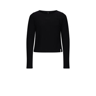 NoBell winter top meisjes - zwart - Kobra - rib, split op achterkant