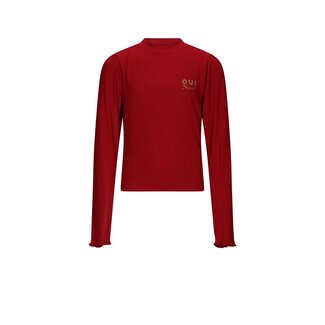 NoBell winter jersey crop top meisjes - rood - Krop - rib