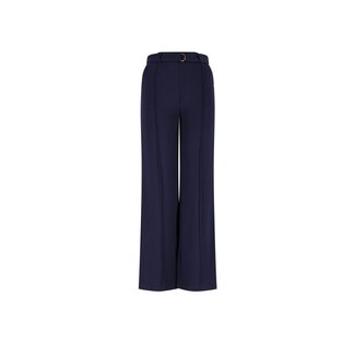 NoBell winter wide leg broek meisjes - navy blauw - Salet - interlock, met riem