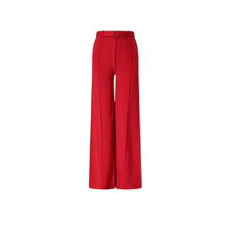 NoBell winter wide leg broek meisjes - rood - Salet - interlock, met riem