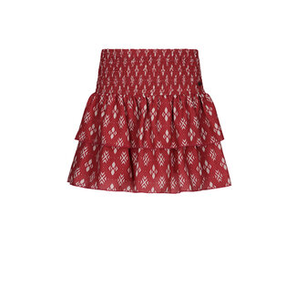 NoBell winter rok meisjes - rood - Nika - smocked, laagjes