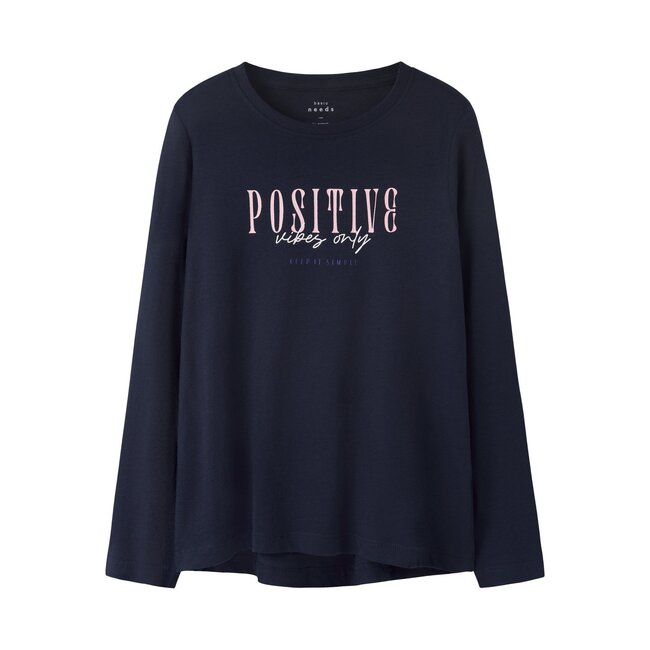 Name it winter shirt meisjes - navy blauw - NkfViolet - loose fit